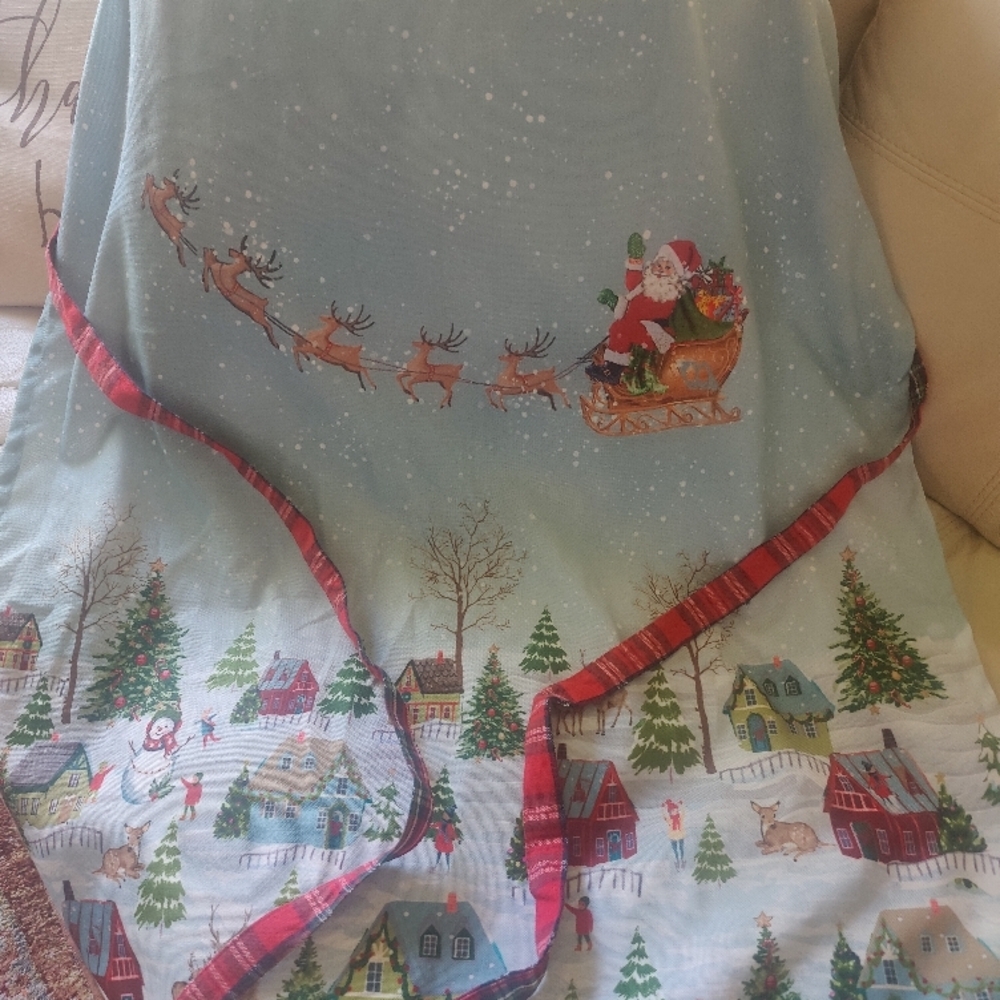 Christmas Themed Kitchen Apron with Santa and Reindeer